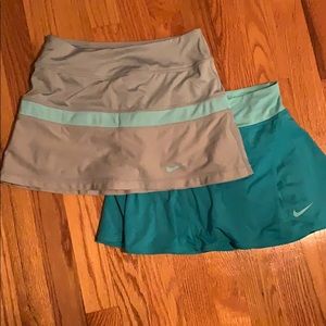 2 Nike Dry Fit Blue Tennis Skirts